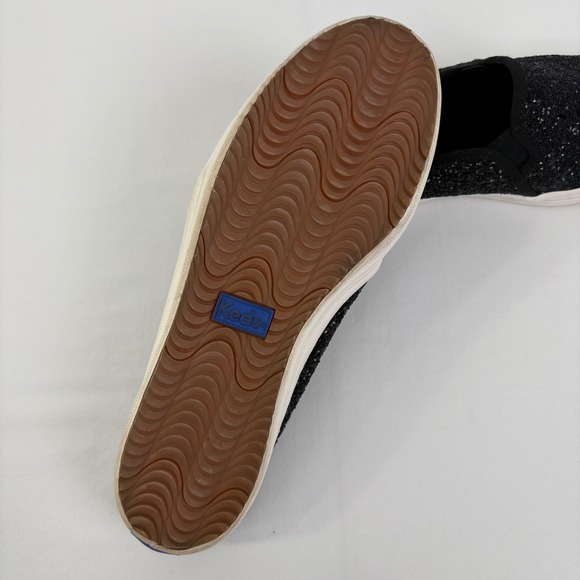 Keds x Kate Spade Black Glitter Slip On Mule Sneakers Shoes WF61656 Womens 8.5 - Picture 8 of 10